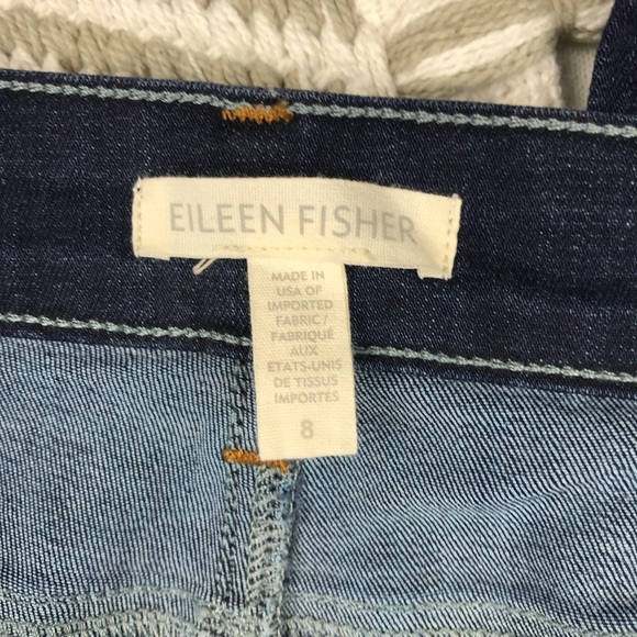 Eileen Fisher Straight Leg Dark Wash Jeans - Picture 7 of 8